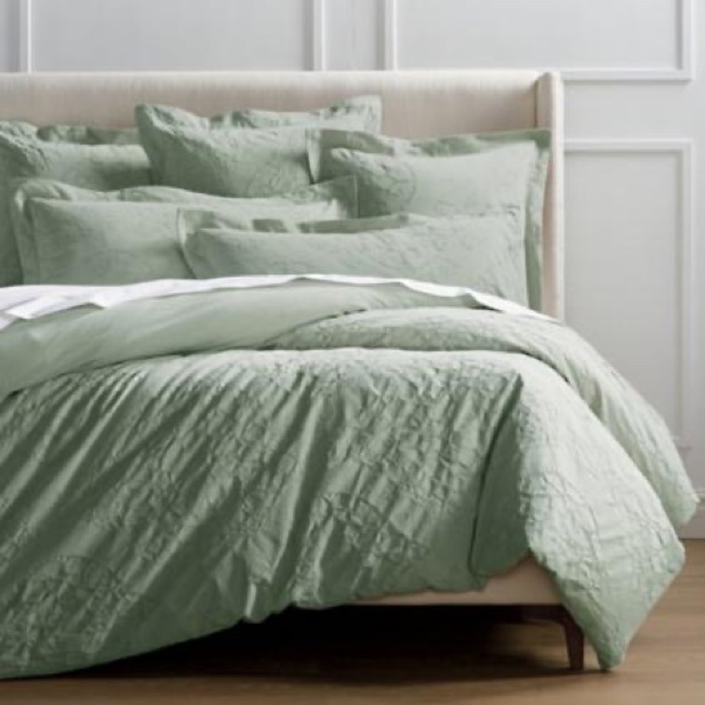 Frontgate Resort Medallion Queen Size Duvet Cover Juniper Cotton 165188